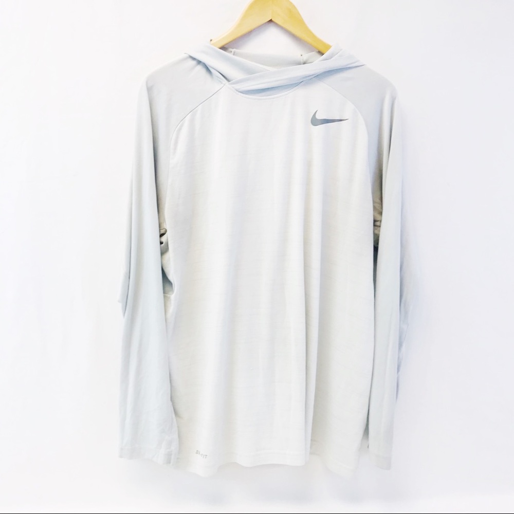 Nike Dri-Fit Hooded Long Sleeve Men’s SZ XL Grey